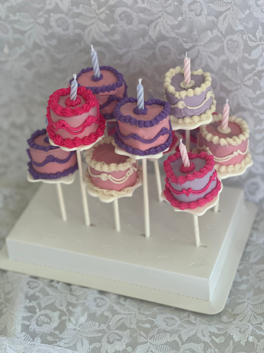 Single Birthday cake cakepop with REAL candle (Add on only)