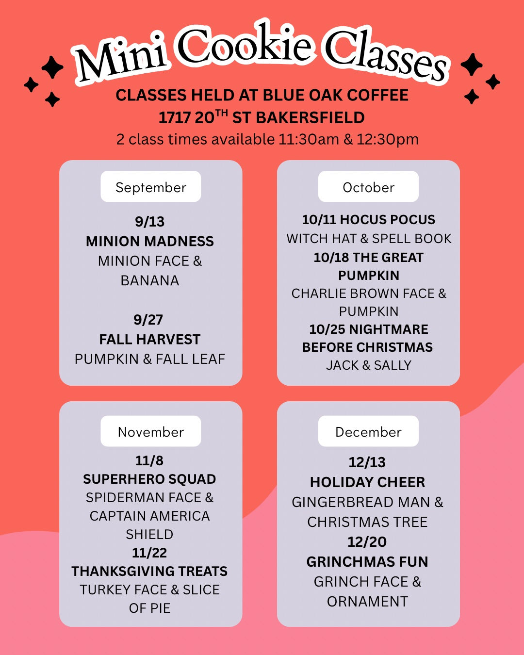 Mini Cookie Classes at Blue Oak
